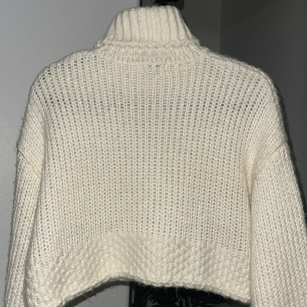 TIGER MIST LEONARDO KNIT JUMPER TURTLE NECK SWEATER CROPPED BALLON SLEEVES SZ L - Picture 9 of 15